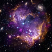Cosmic Nebula Cloud İllüstrasyonu (Stable Diffusion Şablonu) - Vol 46