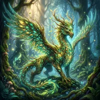 Ethereal Forest Dragon İllüstrasyonu (Stable Diffusion Şablonu) - Vol 50