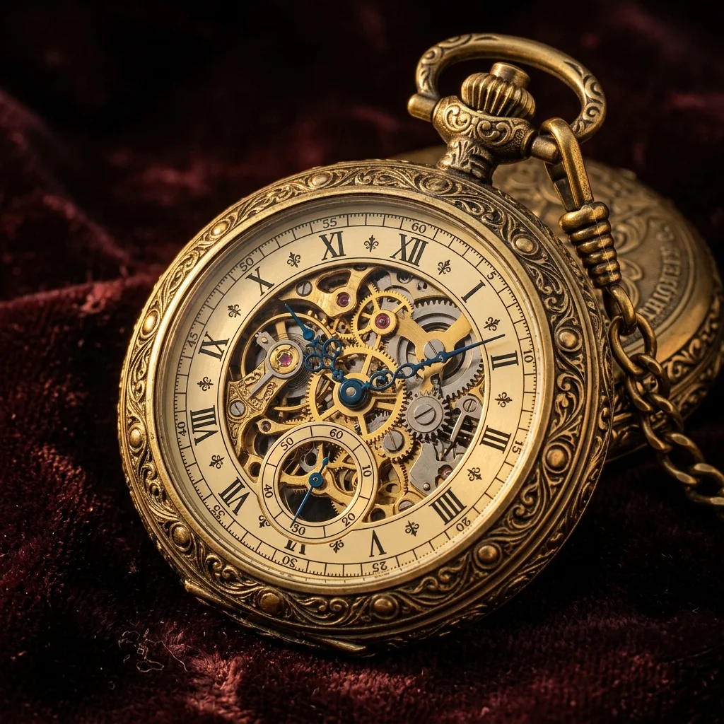 Steampunk Pocket Watch İllüstrasyonu (DALL-E 3 Şablonu) - Vol 45